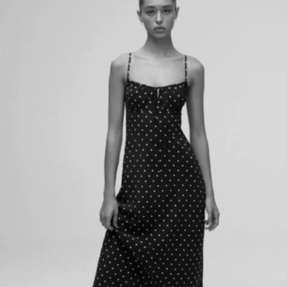 Réalisation Par Carolin Dress – Black & White Polka Dot (Spot), Size M